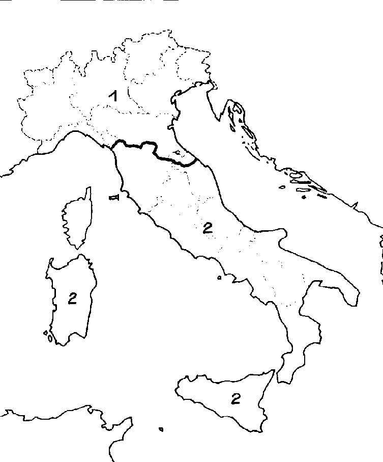 Tavola 6 Suddivisione di Costantino Nigra 1) Italia Superiore; 2) Italia Inferiore