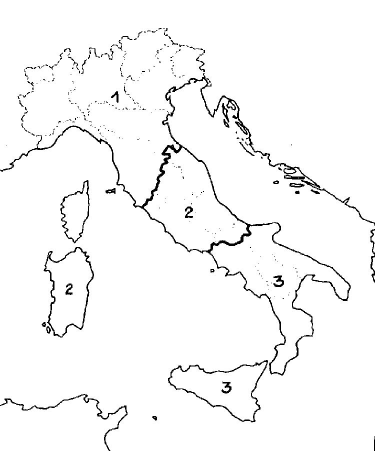 1) Repubblica del Nord; 2) Repubblica del Centro; 3) Repubblica del Sud