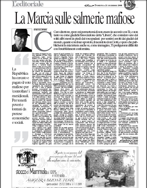 La Marcia sulle salmerie mafiose