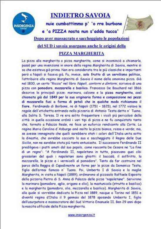 insorgenza pizza margherita
